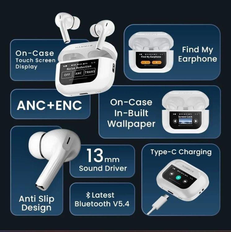 Bluetooth wireless earpod with display