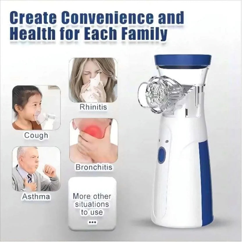Portable Mesh Nebulizer – Rechargeable Inhalation Device for Adults & Kids | Breathe Easy Anywhere