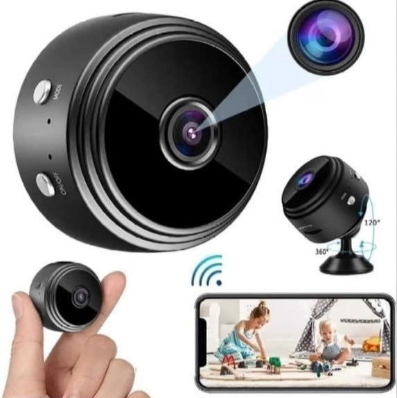 AB SmartEye Mini Wireless WiFi Security Camera | HD 1080p Indoor Video Recorder with Low Light Vision | Portable & Magnetic | Home, Office, and Baby Monitor
