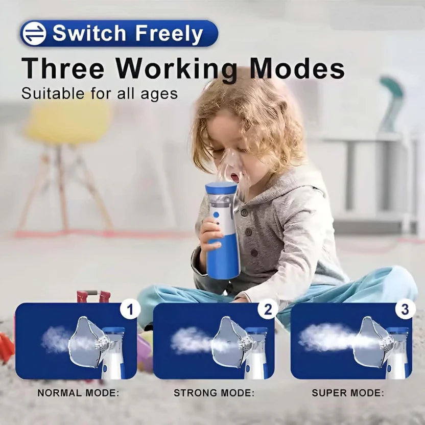 Portable Mesh Nebulizer – Rechargeable Inhalation Device for Adults & Kids | Breathe Easy Anywhere